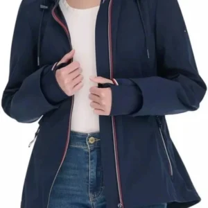 Jaqueta corta vento feminina Tommy Hilfiger azul