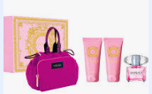 Perfume Kit Versace Dylan Purple 4 peças - Necessarie + EDP 100ml + Body Lotion 100ml + Sabinete Banho 100ml Caixa Luxo