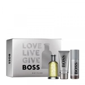 Kit Hugo Boss Love Live Give Boss Bottled Perfume EDT 100ml + Gel Banho 100ml + Desodorante Spray 150ml